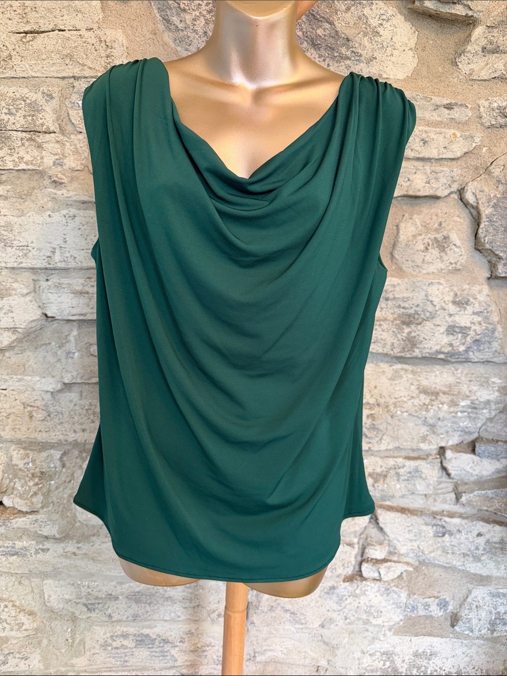 Draped Neck Top with Bling Back